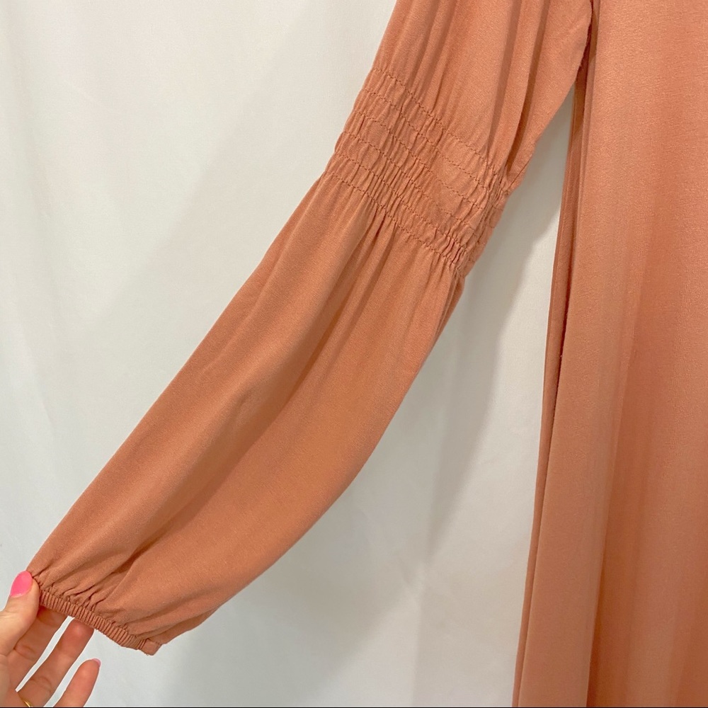 ASOS Blush Pink Keyhole Tie Boho Swing Dress - Picture 4 of 9